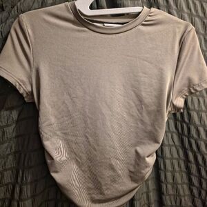 SHEIN Taupe Short Sleeve Top